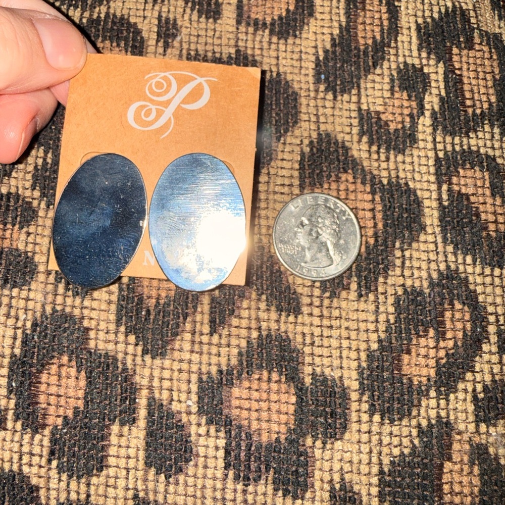 Plunder Blue Oval Earrings